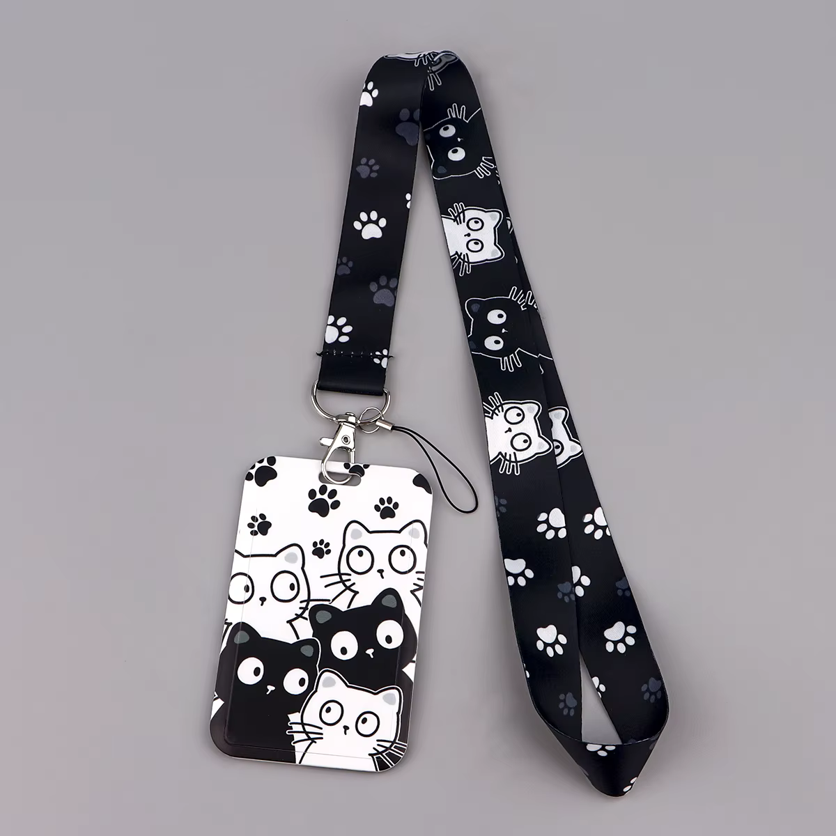 Lanière animaux Kawaii pour clés, carte d'identité, sangles de téléphone, porte-badge USB, corde de suspension DIY, lanière Lariat