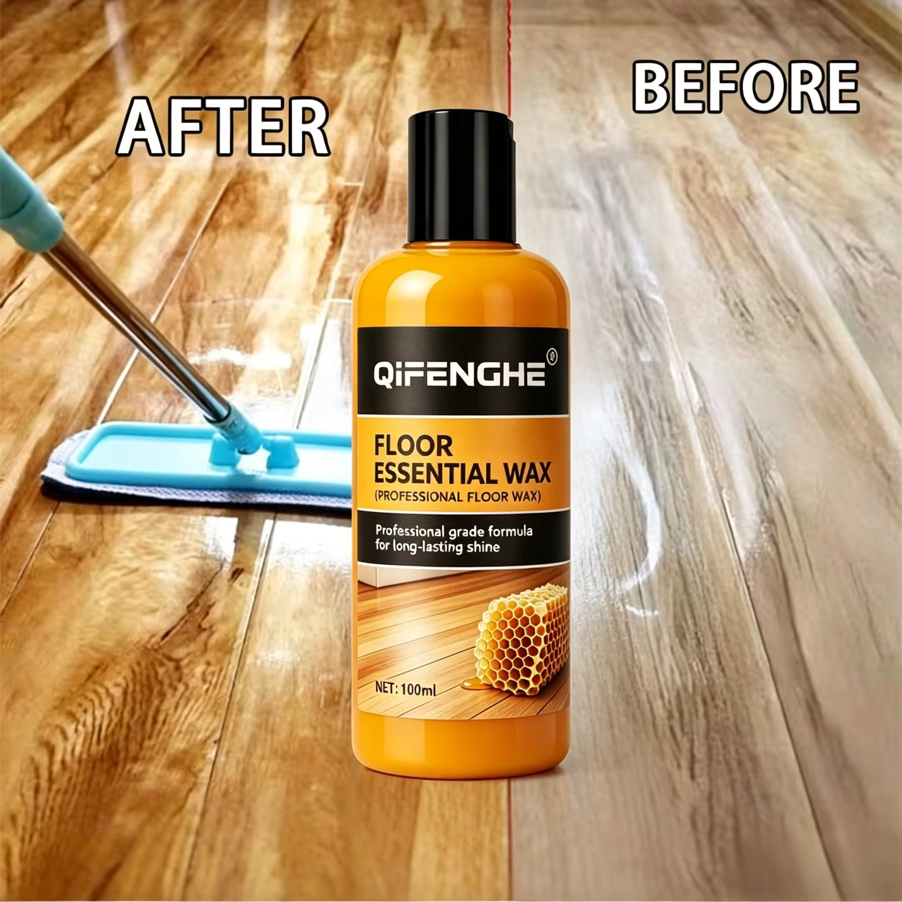 Cire essentielle pour sols, polissage professionnel pour parquet, brillance longue durée, restaure et protège les surfaces de revêtements de sol en bois stratifié