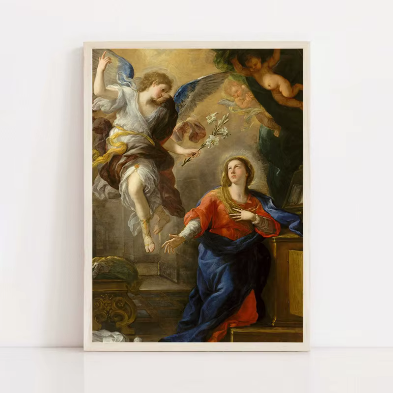 Affiche de mythologie grecque classique de la Renaissance rétro, Art chrétien, œuvres célèbres, peinture à l'huile sur toile, décoration murale d'église de musée