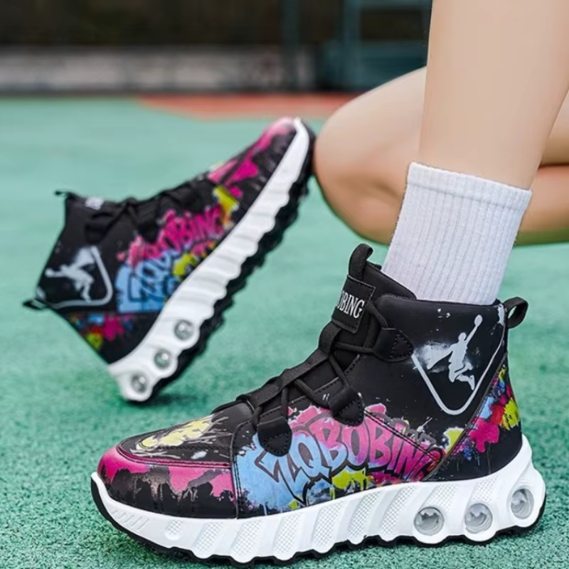 Chaussures de sport montantes pour hommes à semelle épaisse
