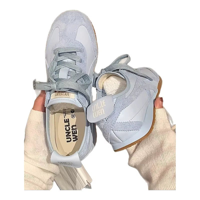 Chaussures de sport décontractées légères en cuir véritable rétro pour femmes