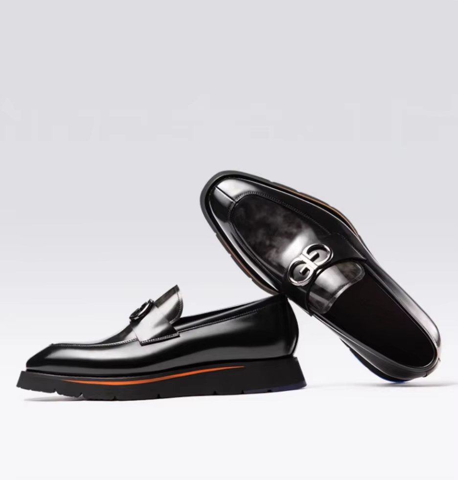 Chaussures en Cuir à Semelles Épaisses pour Homme