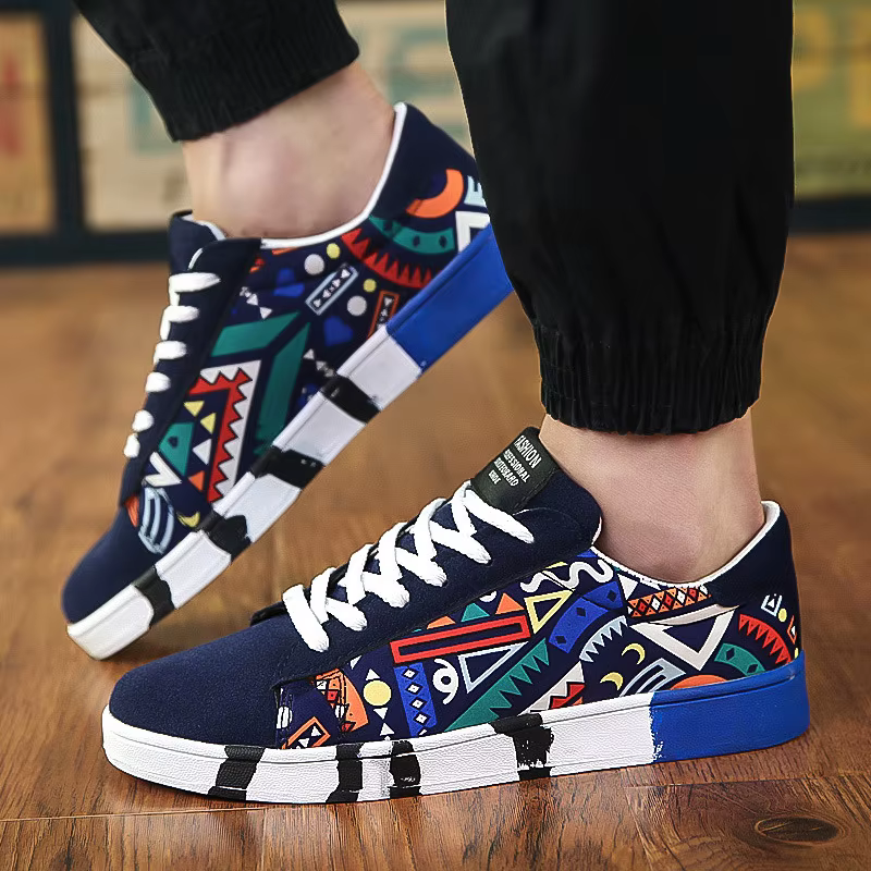 Baskets pour hommes mode Graffiti chaussures décontractées