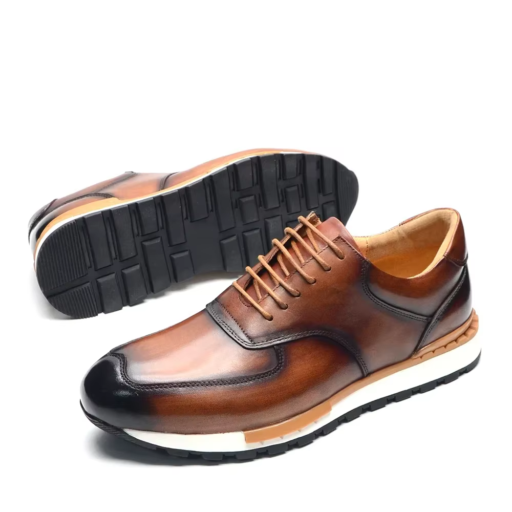 Marque chic en cuir véritable hommes baskets décontractées chaussures mode européenne automne hiver semelle