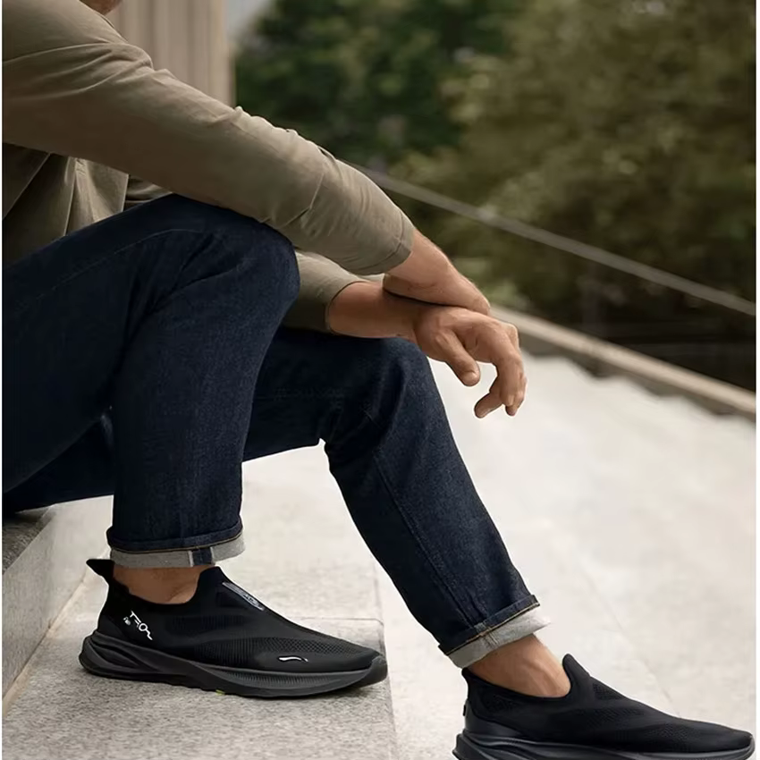 NING hommes SOFT GO 2 tricot sans lacet chaussures de marche décontractées coussin confort maille Stable Jogging
