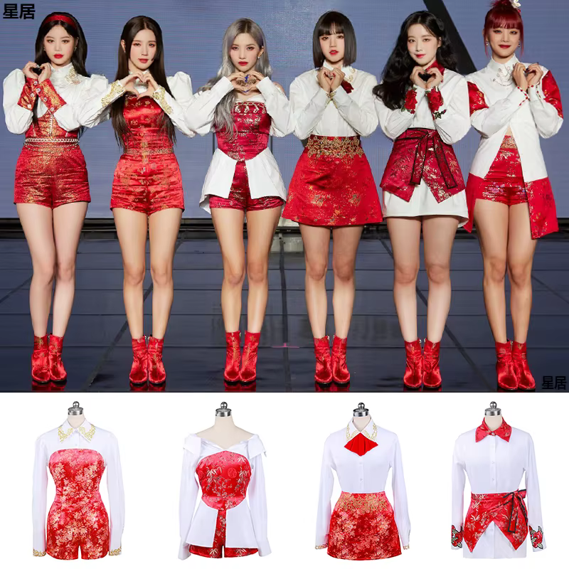 Kpop – Costume de spectacle sur scène pour femmes, vêtements de Festival, vêtements de Rave, chanteurs coréens, vêtements de Concert, nouvelle tenue de danseuse de Style chinois