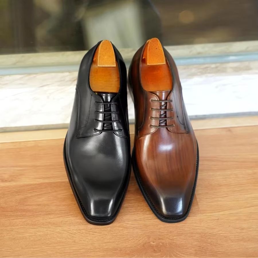 Chaussures habillées plates italiennes pour hommes