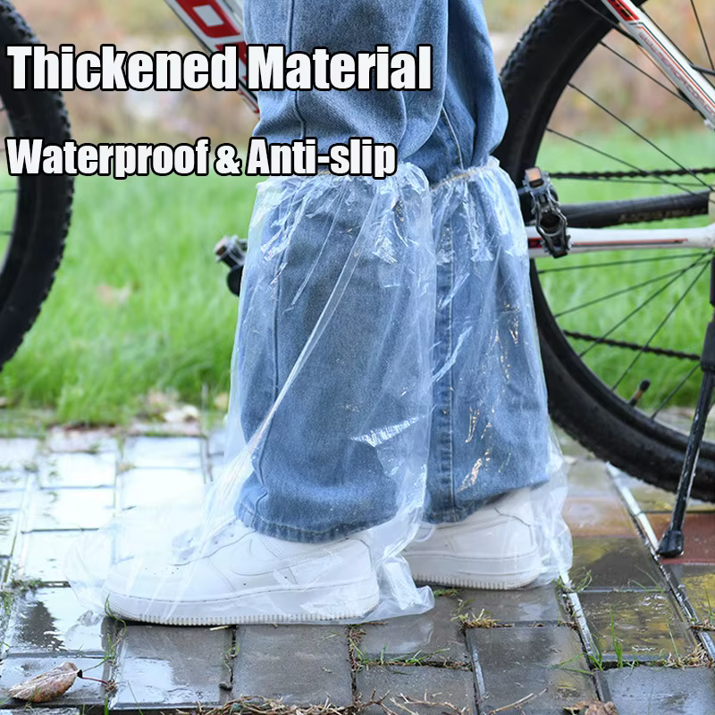 Couvre-chaussures imperméables, 2 paires, couvre-chaussures d'extérieur, protecteurs, antidérapants, résistants à la pluie, longs, avec manchette extensible
