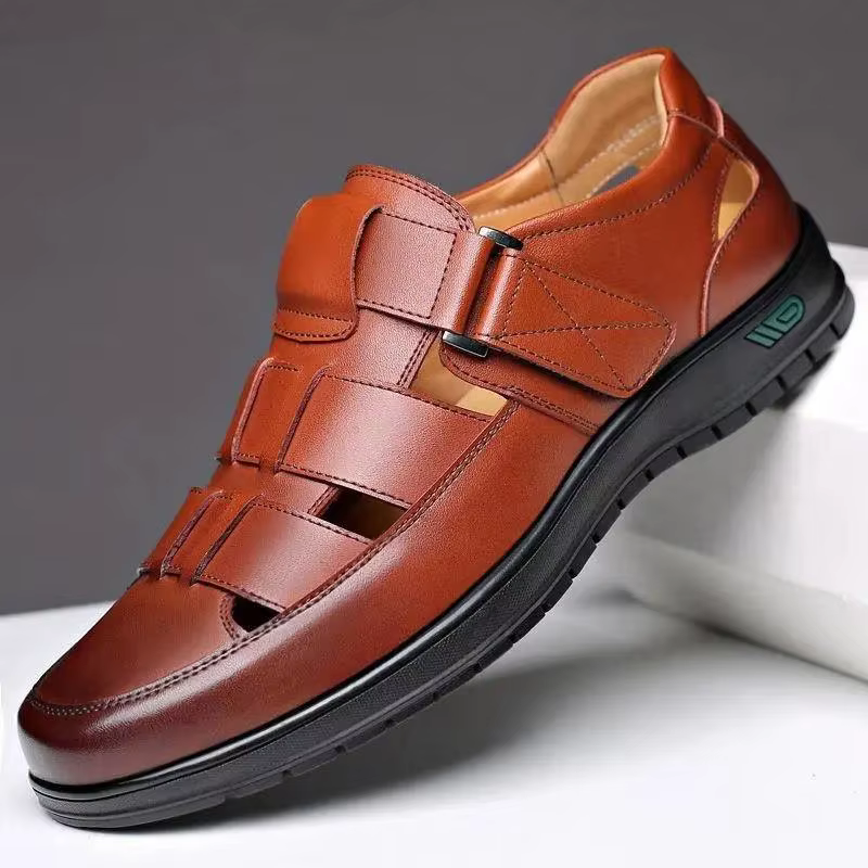Chaussures en cuir noir pour hommes