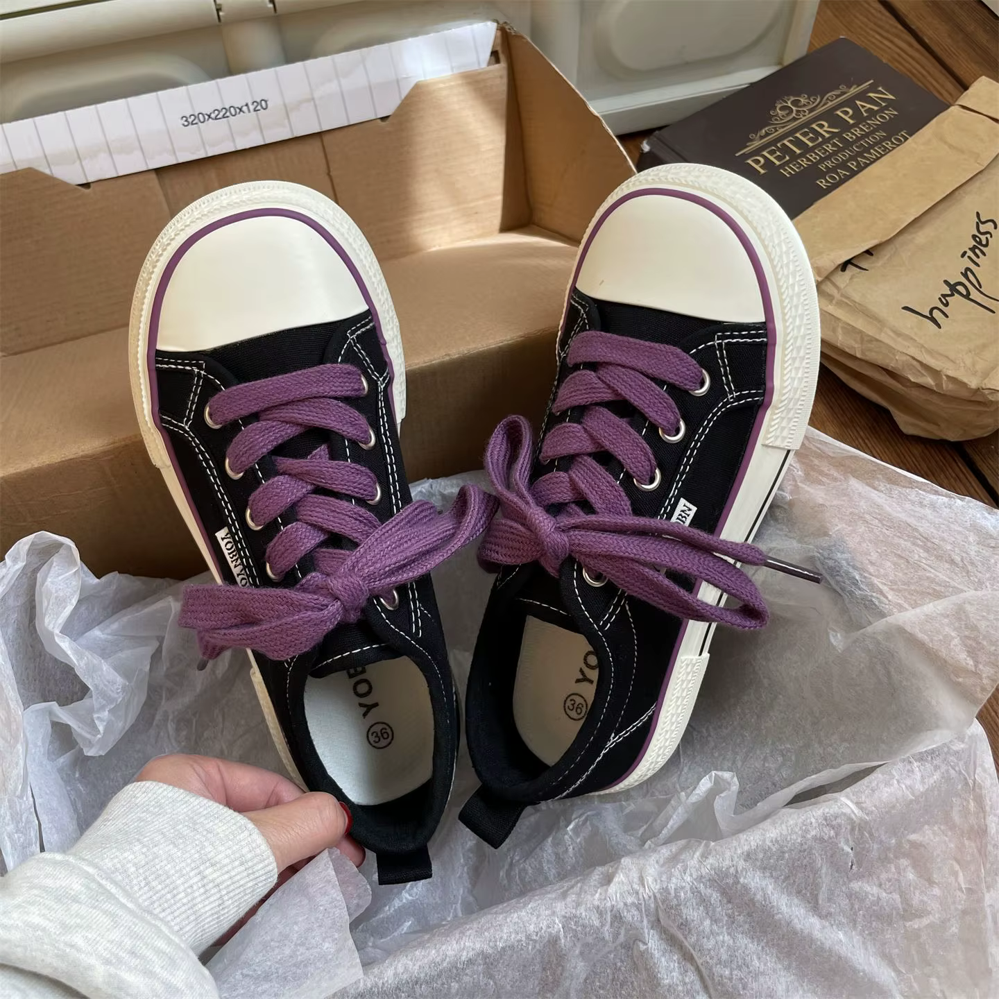 Chaussures plates en toile pour femmes