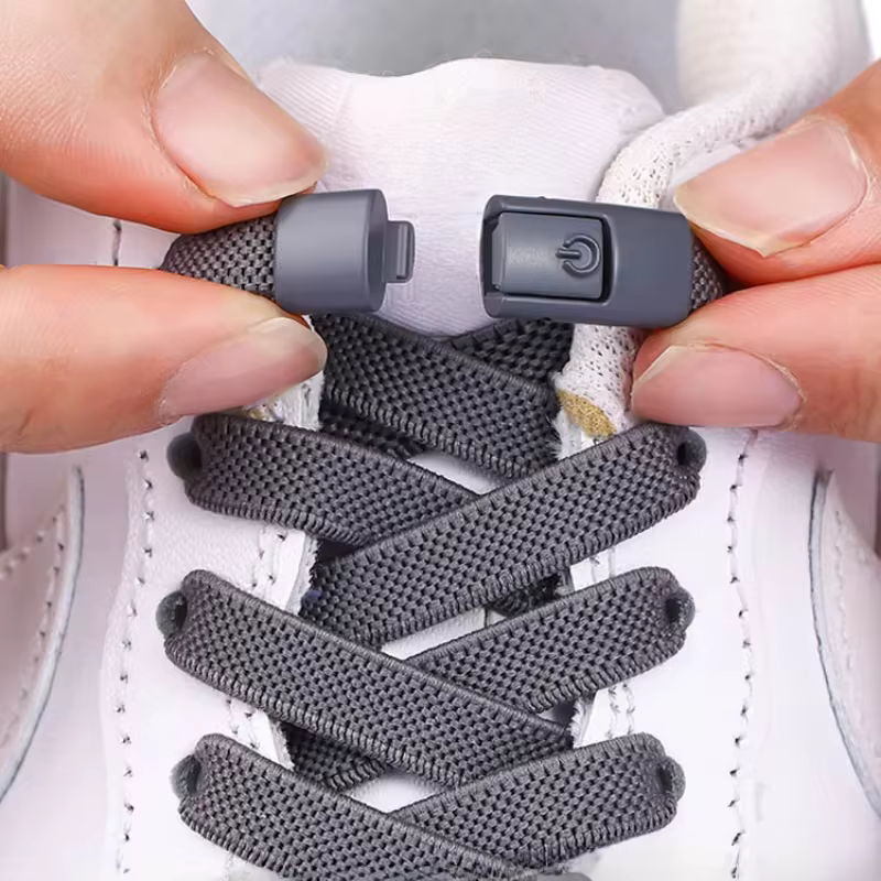 Lacets de chaussures en métal avec fermeture à pression