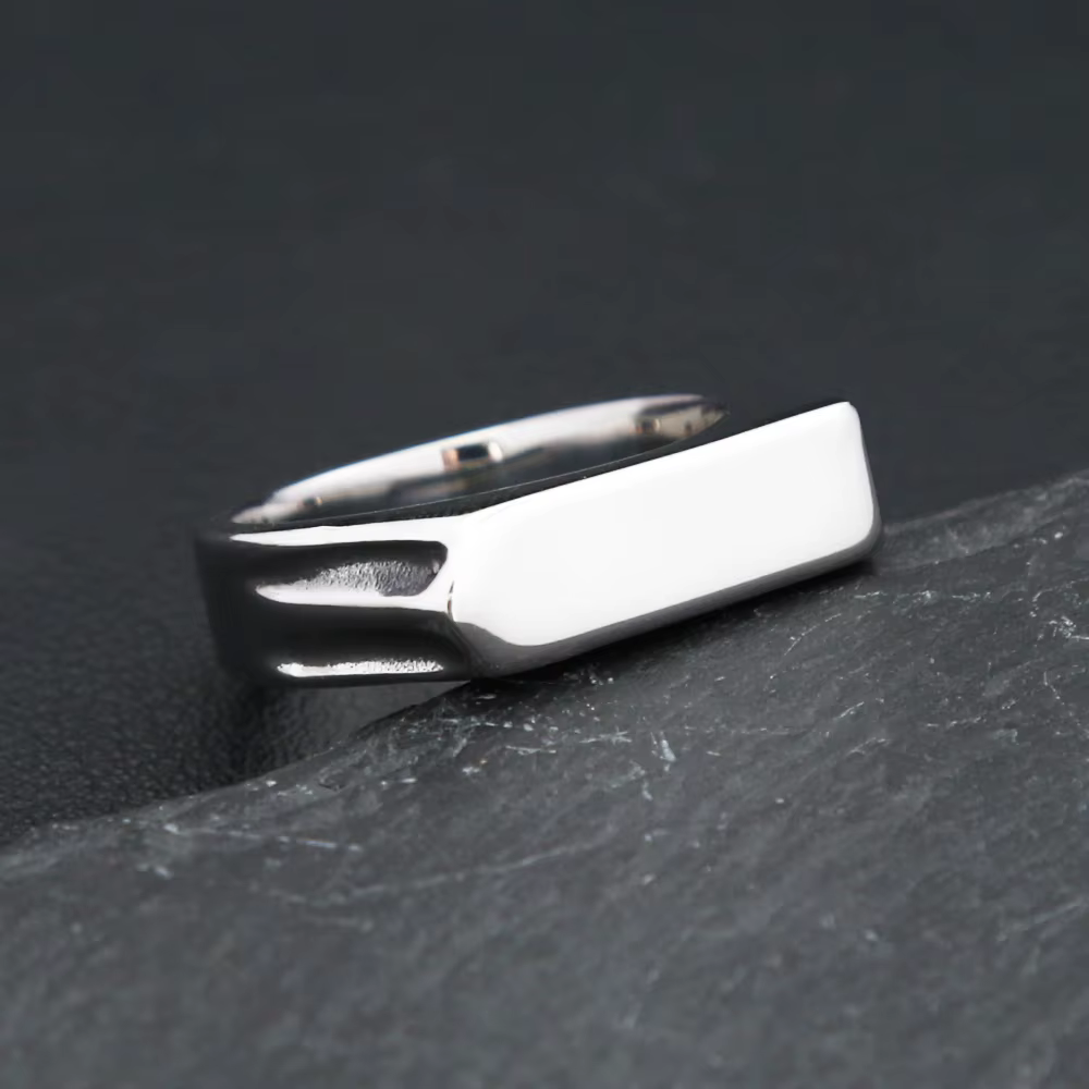 SION L-Bagues Simples en Acier Inoxydable pour Hommes et Femmes, Punk, Hip Hop, Bande Carrée, oral alière à Dessus pio, Charme de ix, Bijoux Cadeaux, Mode