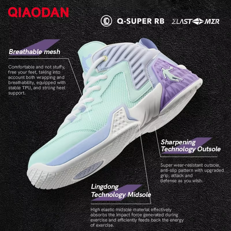 QIAODAN MOLI 1.0 chaussures de basket-ball pour hommes 2025 maille anti-dérapant absorbant les chocs vêtements respirants résistant baskets QXA013251111R