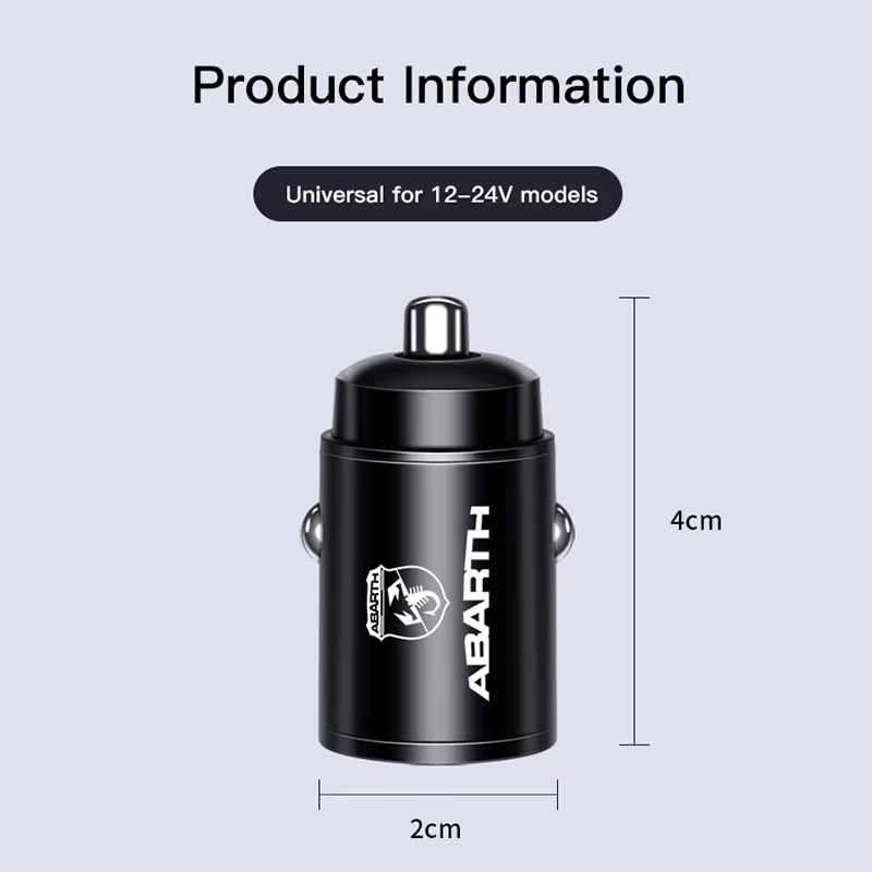 Chargeur rapide de voiture, Ports USB type-c, adaptateur d'alimentation, accessoire pour FIAT Abarth 500 Tipo FR Panda Argo Freemont Viaggio Bravo Punto