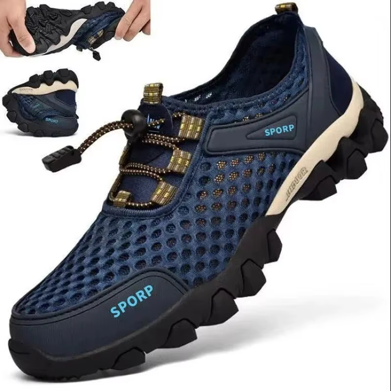 Hommes baskets été Wading maille chaussures confortable sans lacet