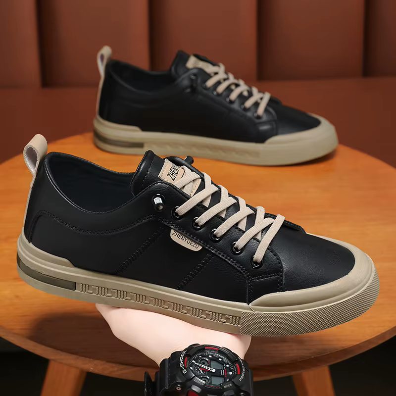 Baskets basses en cuir pour hommes