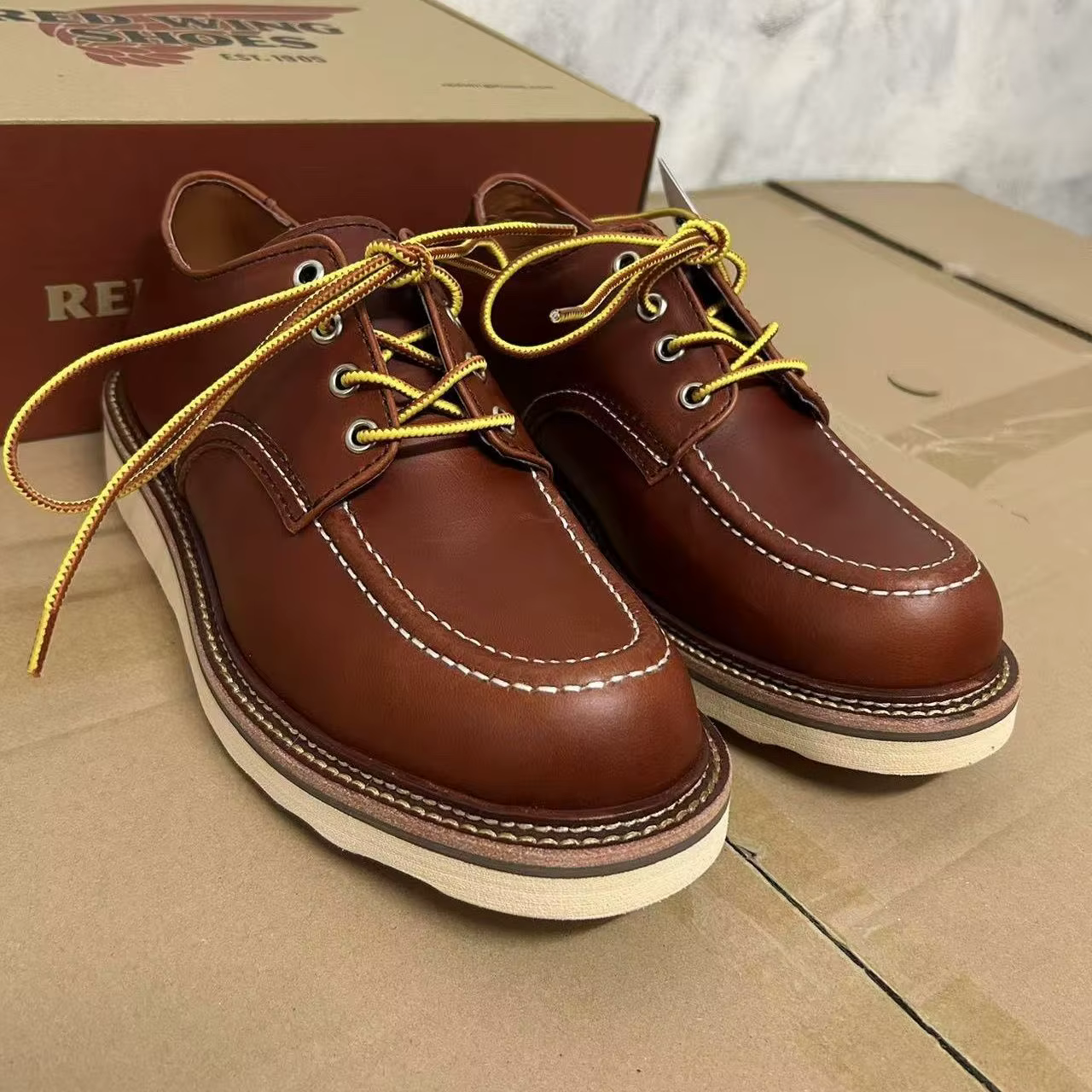 Bottes robustes rétro en cuir véritable Goodyear-Welted Stitchdown