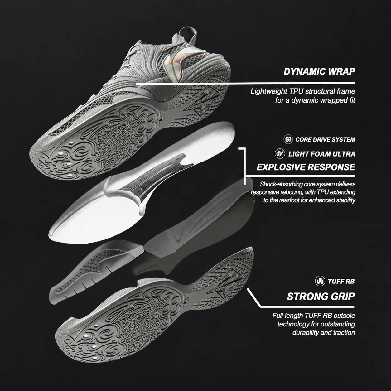 Li-Ning JIMMY BUTLER BUCKETS 2 Chaussures de basket-ball professionnelles pour hommes LIGHT FOAM ULTRA