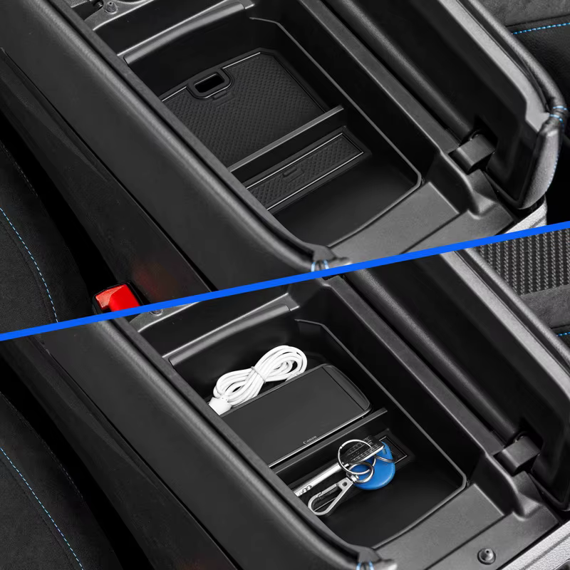 Organisateur de console centrale pour Renault Austral 2023-2025, boîte de rangement pour accoudoir avec tapis antidérapant, accessoire en ABS à encastrer
