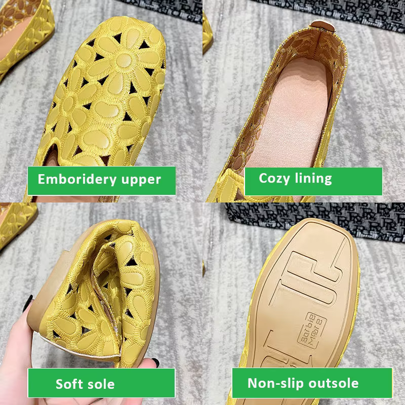 Taille 35-42 chaussures d'été à bout carré pour femmes