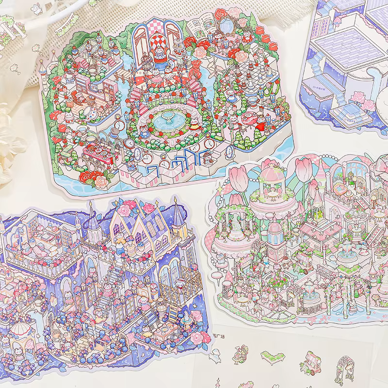 3 styles de stickers miniatures de la série Star River Fairy Tale pour journal, scrapbooking, collage décoratif, fournitures de bricolage