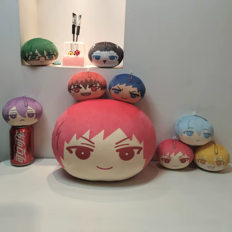 Mascotte de basket-ball Kuroko Omanjuu Niginigi, pendentif et coussin en peluche rond et mignon, Tetsuya Kagami Kise Midorima Aomine Akashi