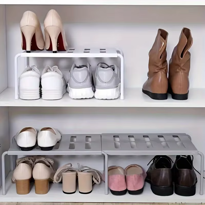 Étagère à chaussures en plastique réglable