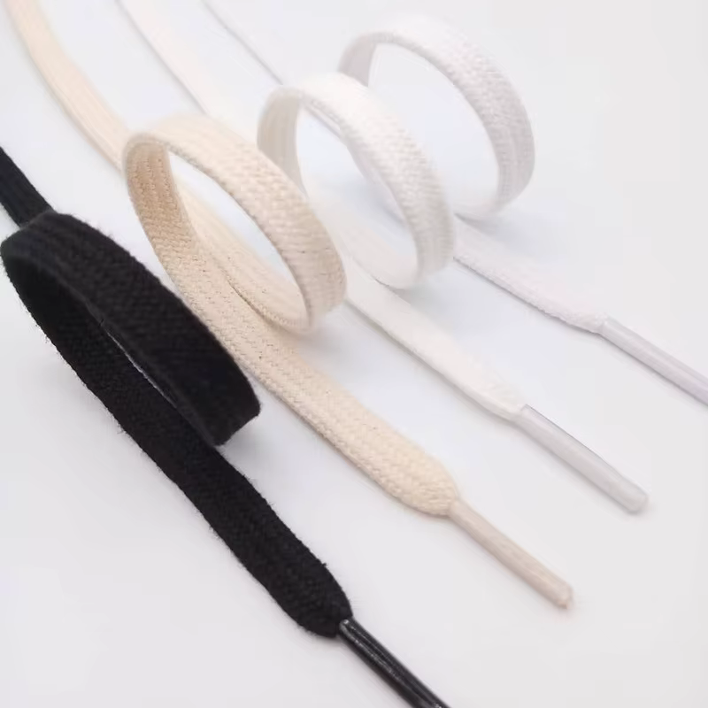 1 Paire de Lacets Plats en Coton de Haute Qualité pour Baskets et Chaussures en Toile