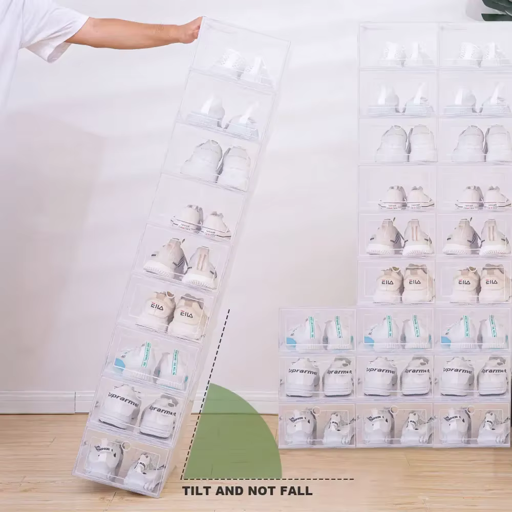 Boîte à Chaussures Transparente en Plastique Empilable