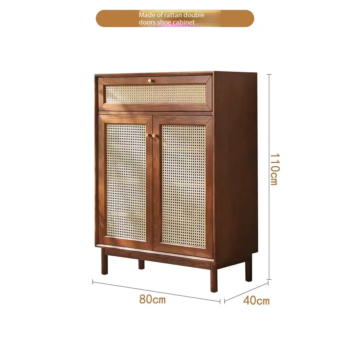 Armoire de rangement pour chaussures, étagère à chaussures nordique en bois de frêne massif, 110 x 40 x 80 cm, porte rainurée marron, organisateur de chaussures pour entrée, minimaliste