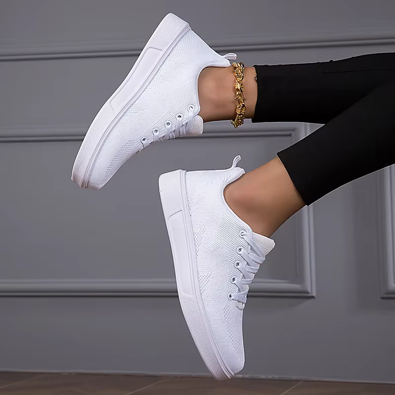 2025 baskets noires femmes décontracté maille à lacets Sport chaussures plates filles respirant blanc grosses