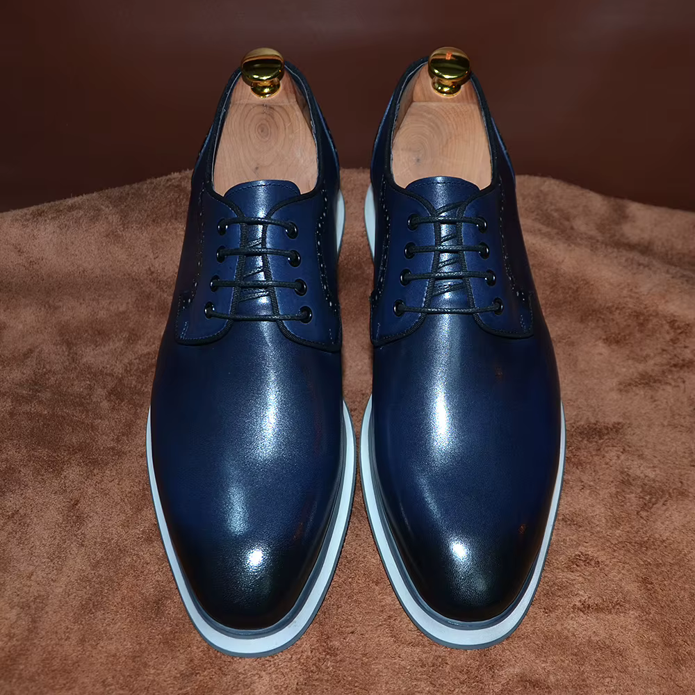 Taille ue 38 à 46 mode décontracté Derby chaussures hommes en cuir véritable Original confortable baskets Shopping