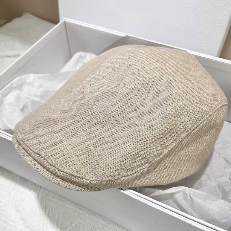 Casquette Gavroche en Lin pour Femme, Style Vintage Britannique, Respirante, pour Hommes et Femmes