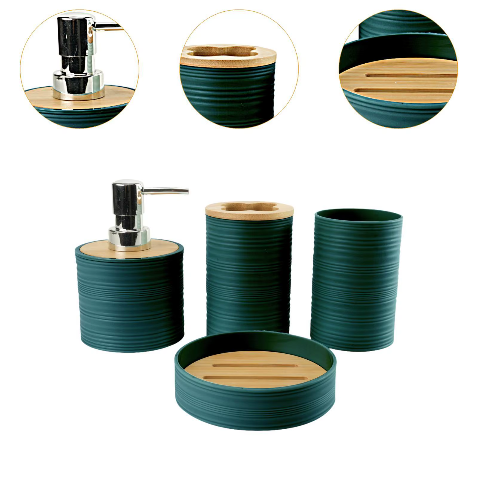 Ensemble d'accessoires de salle de bain 4 pièces, ensemble complet d'accessoires de bain, décor de salle de bain