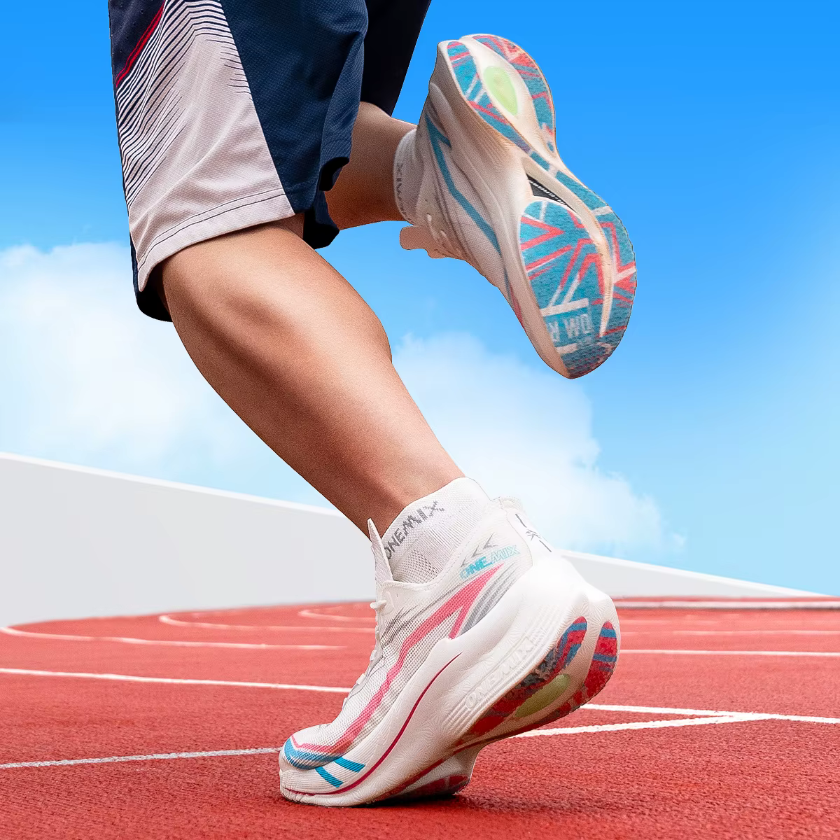 ONEMIX ivoire blanc chaussures de course pour hommes grosses baskets Marathon formateurs