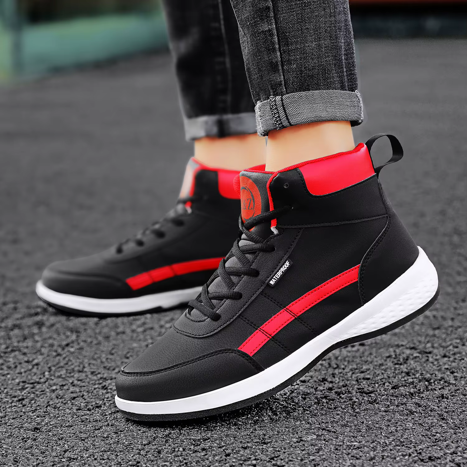 Baskets en cuir PU pour hommes
