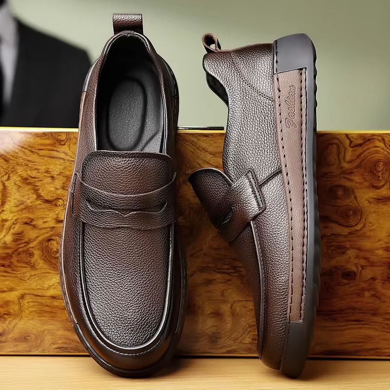 Mocassins en cuir véritable pour hommes