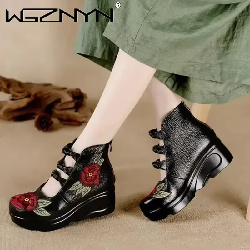 Chaussures simples de luxe en cuir véritable pour femmes