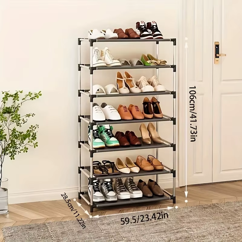 Étagère à chaussures en métal à 7 niveaux