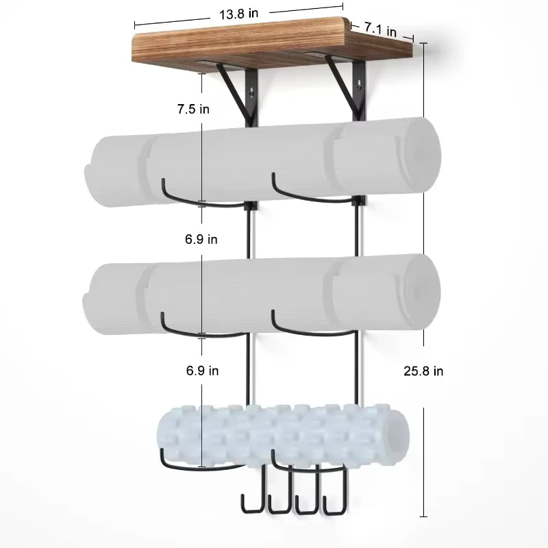1 ensemble d'accessoires de support de tapis de Yoga, organisateur mural, décor de rangement, rouleau en mousse et support de rangement pour serviettes