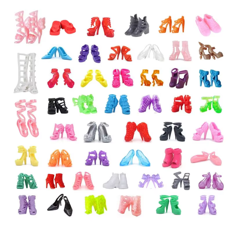 Chaussures pour poupées Barbiess pour filles, talons hauts, chaussures plates, bottes et plus de jouets, design de mode, 11.5 en effet, 30cm, 50 paires, 1/6