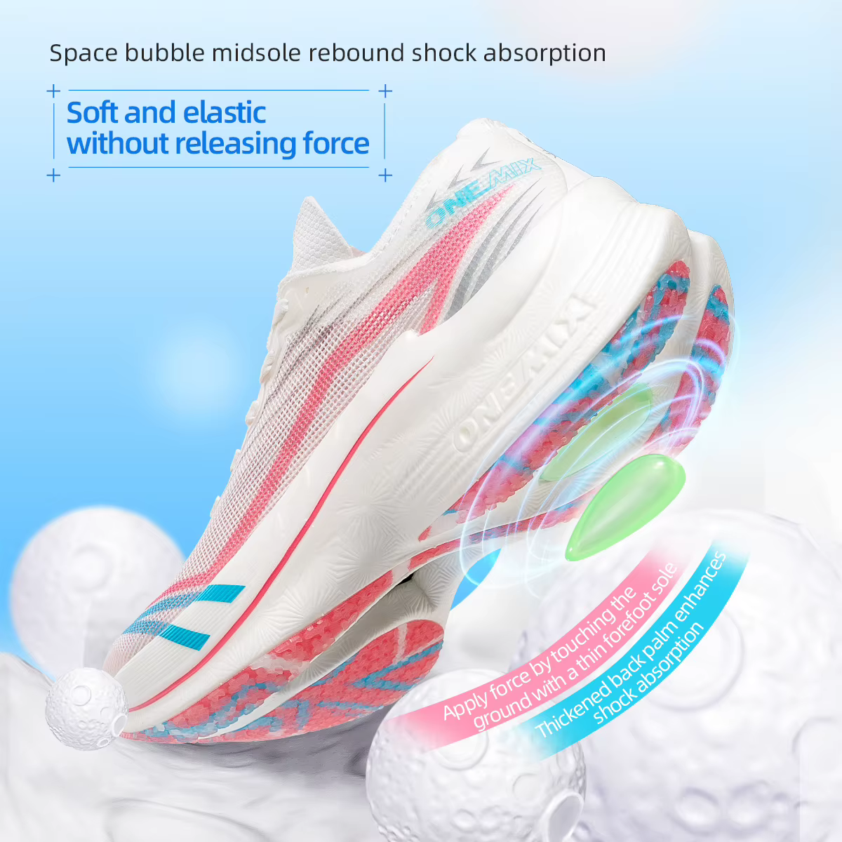 ONEMIX ivoire blanc chaussures de course pour hommes grosses baskets Marathon formateurs