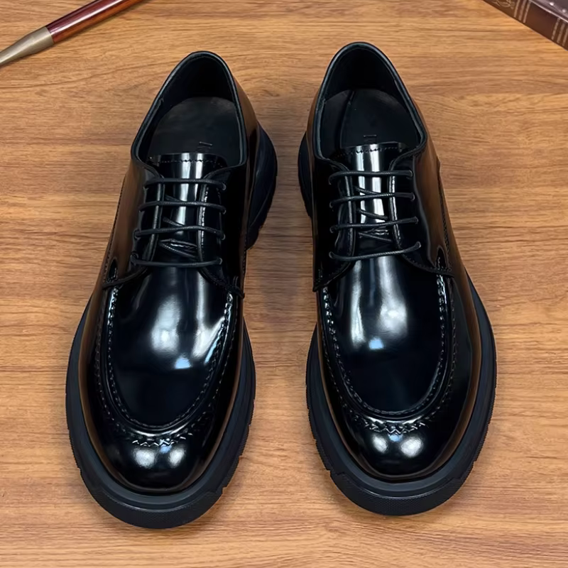 Fait à la main de bonne qualité! Chaussures derby confortables en cuir à semelle épaisse