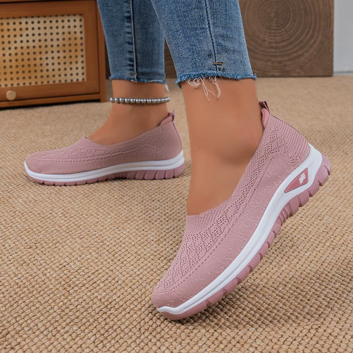 Baskets Jacquard ajourées à enfiler pour femmes