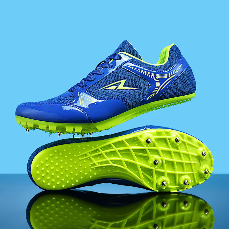 Chaussures de course sur piste bleues pour hommes et femmes