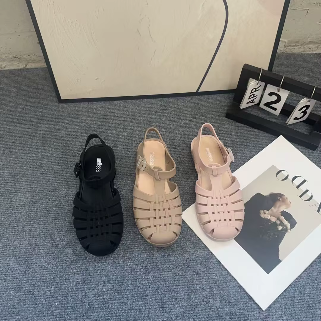Mini Melissas fille mode classique décontracté chaussures de plage antidérapantes femmes plat romain gelée