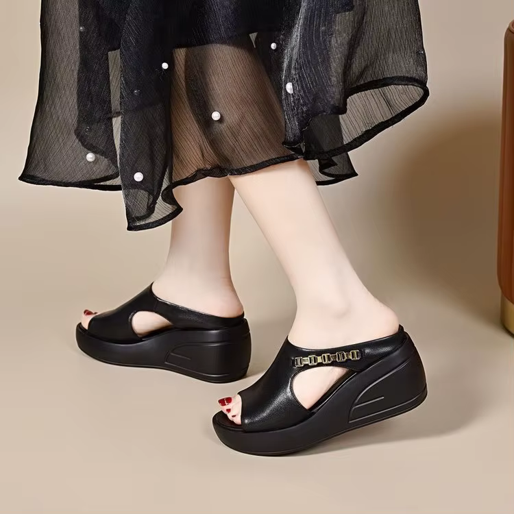 Chaussures pour femmes à bout ouvert à plateforme