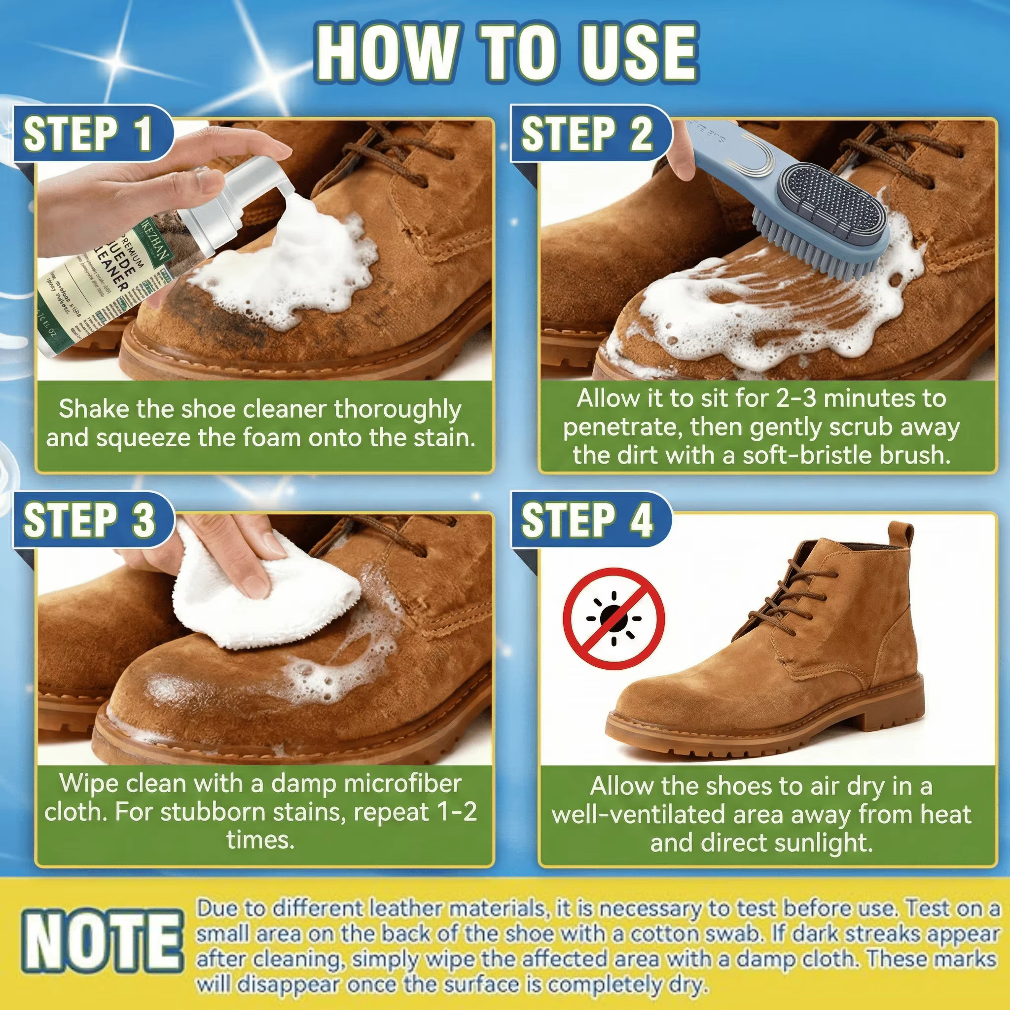 Kit de nettoyage pour chaussures en daim et nubuck