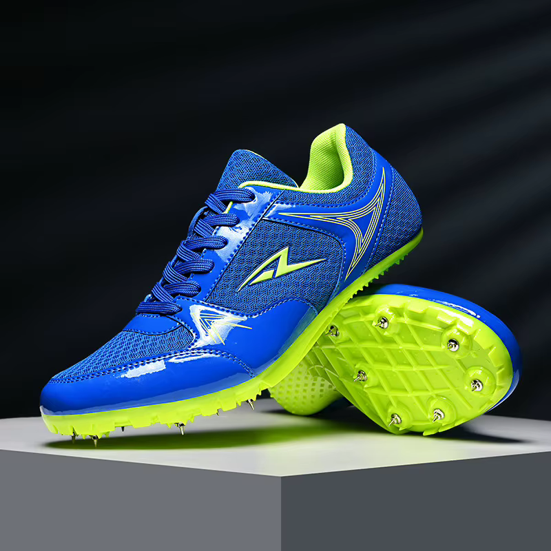 Chaussures de course sur piste bleues pour hommes et femmes