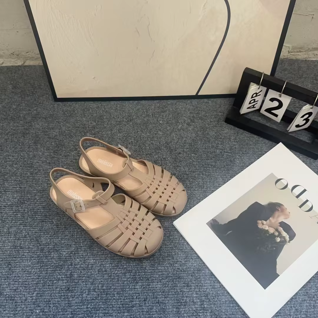 Mini Melissas fille mode classique décontracté chaussures de plage antidérapantes femmes plat romain gelée